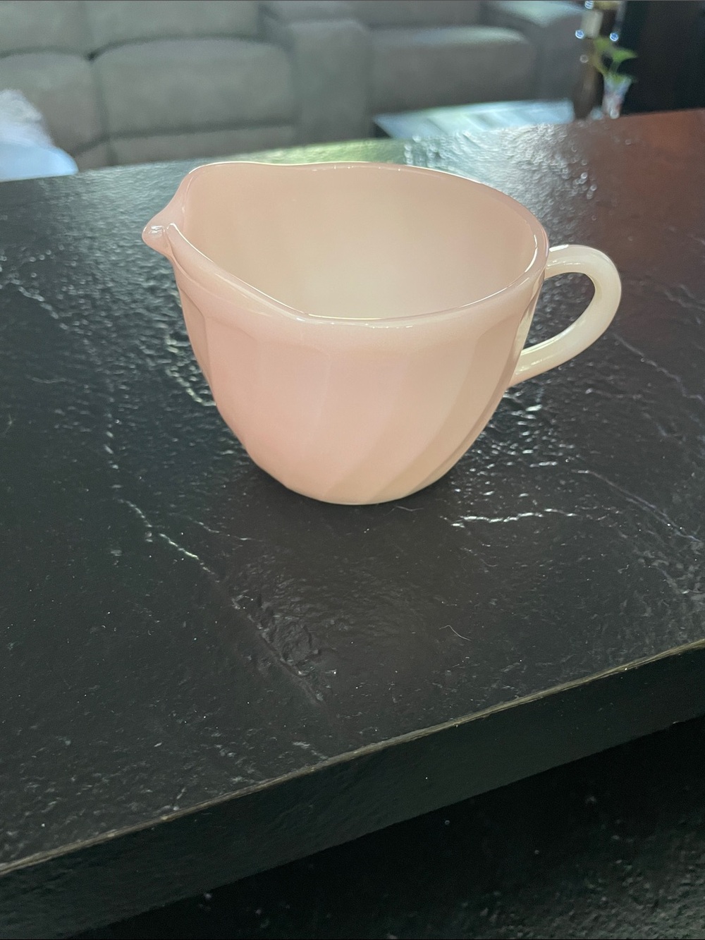 Classic Fire King Creamer in Soft Pink Swirl- Home Dining- Clean
